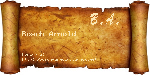 Bosch Arnold névjegykártya