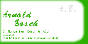 arnold bosch business card